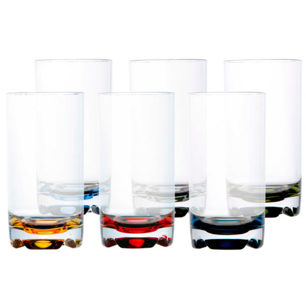 Vaso Refresco Party – Base Colores, 6 Pc